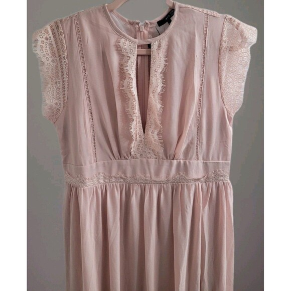 TFNC London Sz 8 US Maternity Bridesmaids Chiffon Finley Maxi Dress Lace Wedding - Picture 11 of 16